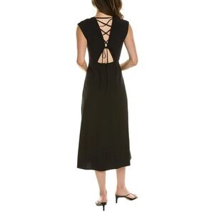 A.L.C. Black Lace-Up Back Midi Dress